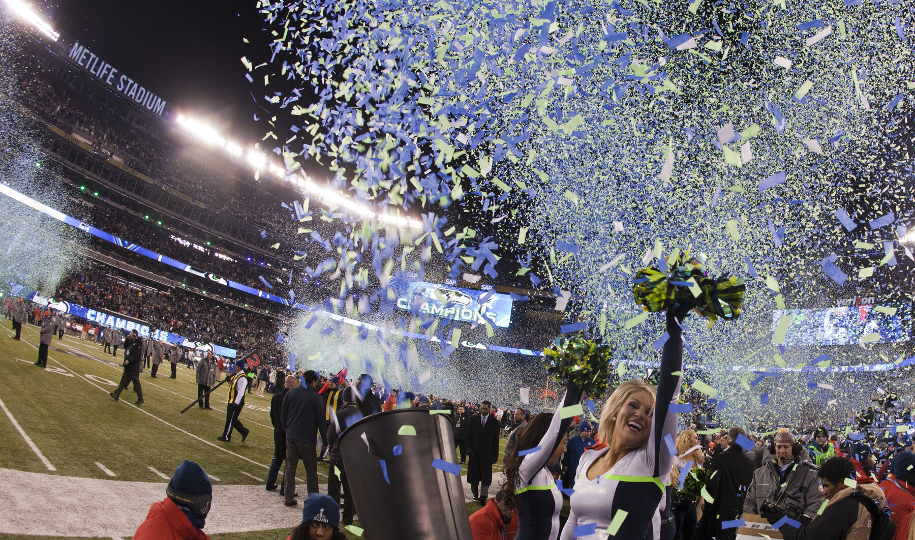 Super Bowl XLVIII victory celebration at MetLife Stadium