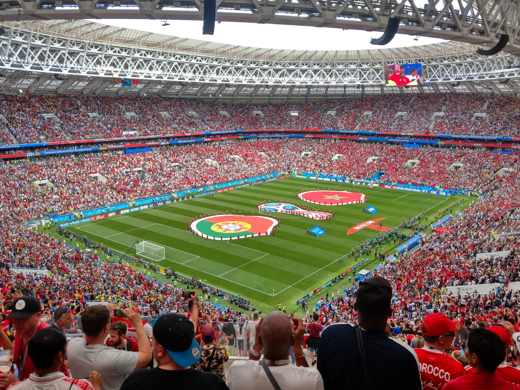 Portugal and Morocco ahead of their 2018 FIFA World Cup match at Luzhniki Stadium